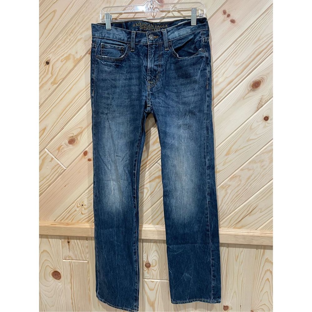 American Eagle men’s Original Straight Jeans Denim 100% Cotton Medium Wash Blue